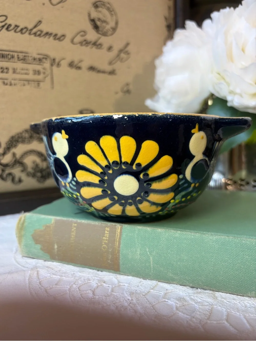 Hausswirth Pottery bowls ducks flowers vintage